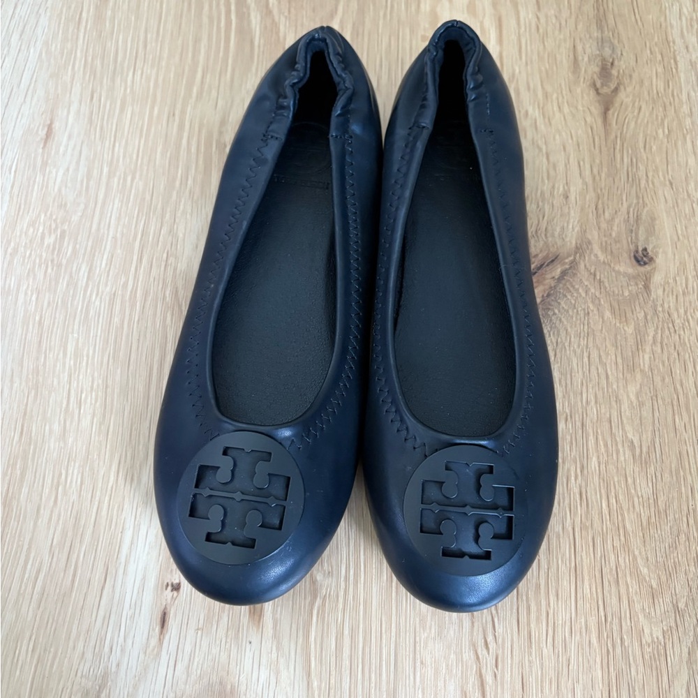 Tory Burch Black Leather Flats